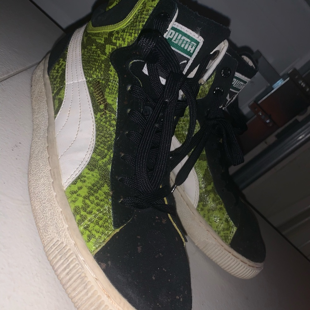 Puma green snake skin mid tops 8.5 in men